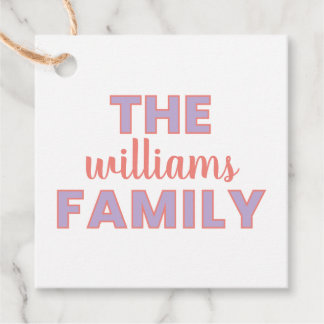 Etiquetas de regalo de la familia personalizado