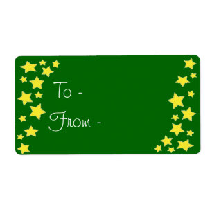 Etiquetas de regalo de las estrellas doradas