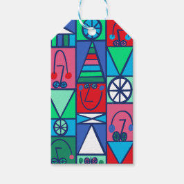 Etiquetas de regalo de los elfos felices