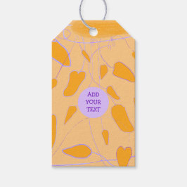 Etiquetas de regalo de los naranjas dibujados a ma