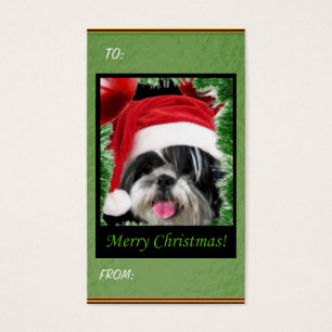 Etiquetas de regalo de los navidades Shih Tzu