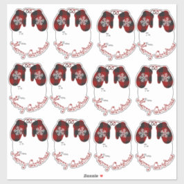 Etiquetas de regalo de mitones de gránulos