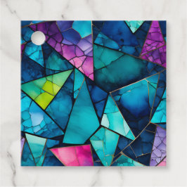 Etiquetas de regalo de mosaico de cristal colorido