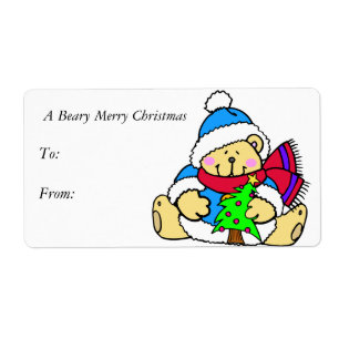 Etiquetas de regalo de Navidad Beary Merry