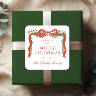 Etiquetas de regalo de Navidad con lazo de cinta r