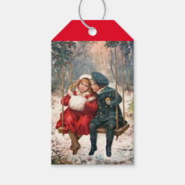 Etiquetas de regalo de Navidad de besos navideños