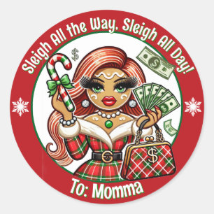 Etiquetas de regalo de Navidad de Glam Diva Ginger