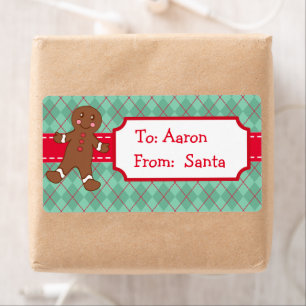 Etiquetas de regalo de Navidad de Papá Noel de pan
