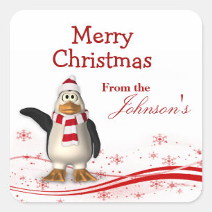 Etiquetas de regalo de Navidad de pingüino de Papá
