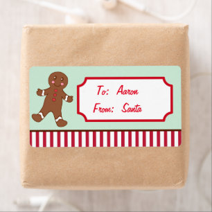 Etiquetas de regalo de Navidad Gingerbread persona