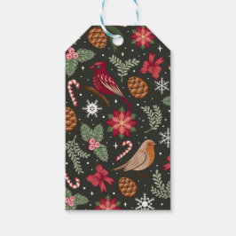 Etiquetas de regalo de Navidad natural Ditsy