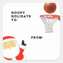 Etiquetas de regalo de Navidad para el baloncesto