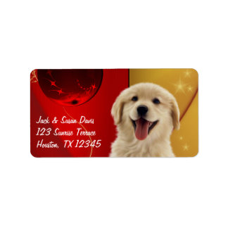Etiquetas de regalo de Navidad para Golden Retriev