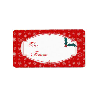 Etiquetas de regalo de Navidad rojas y blancas / E