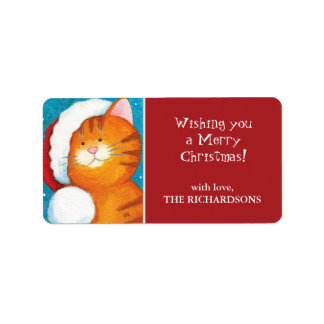 Etiquetas de regalo de Navidades de gatos de tabla