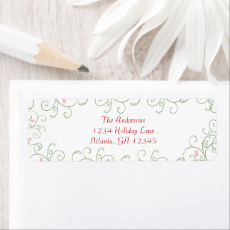 Etiquetas de regalo de Navidades de Swirl Redbud