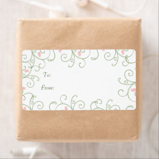 Etiquetas de regalo de Navidades de Swirl Redbud