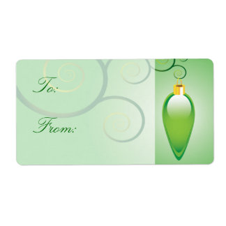 Etiquetas de regalo de Ornamento de Navidad Verde