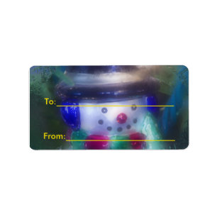 Etiquetas de regalo de ornamento de Snowman escarl