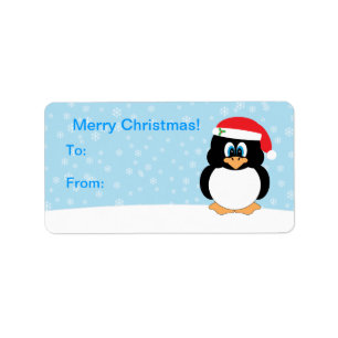 Etiquetas de regalo de pingüino para navidades