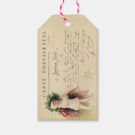 Etiquetas de regalo de postal de árbol de Navidad