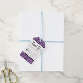 Etiquetas de regalo de Purpurina de burla morada o