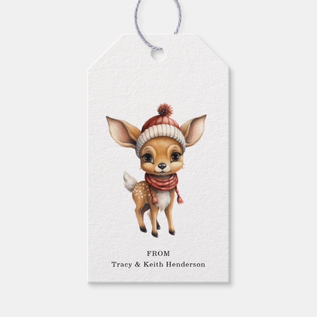 Etiquetas de regalo de reno (Anverso)