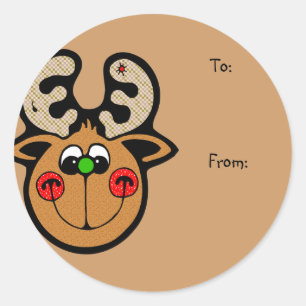 Etiquetas de regalo de reno de Personalizado lindo