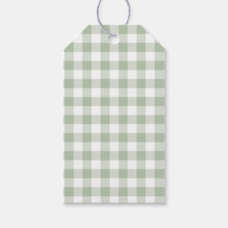 Etiquetas de regalo de Sage Green Gingham