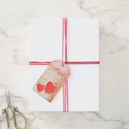 Etiquetas de regalo de San Valentín con Corazones