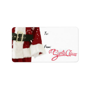 Etiquetas de regalo de Santa Claus con firma
