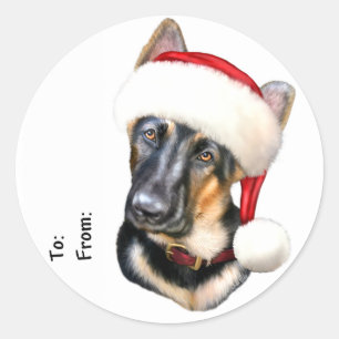 Etiquetas de regalo de Santa Pup de Navidades de P