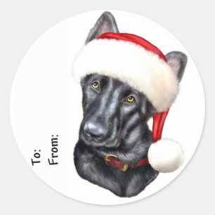 Etiquetas de regalo de Santa Pup de Navidades del 