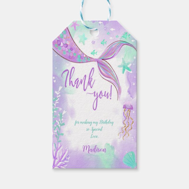 Etiquetas de regalo de Sirena Cuta (Anverso)