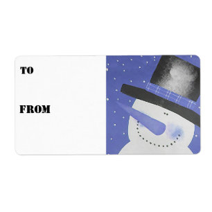 Etiquetas de regalo de Snowman - Azul