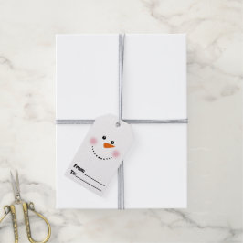 Etiquetas de regalo de Snowman de la garganta de l