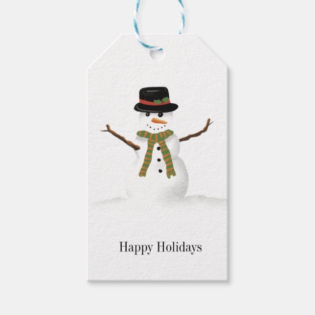 Etiquetas de regalo de snowman divertidas (Anverso)
