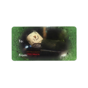 Etiquetas de regalo de Snowman para Green Frosty S