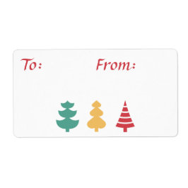 Etiquetas de regalo de tres árboles