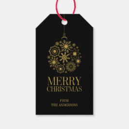 Etiquetas de regalo de vacaciones con ornamento de