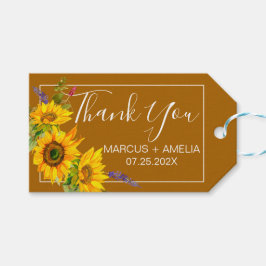 Etiquetas de regalo del Boda de girasoles de otoño