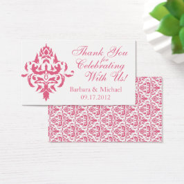 Etiquetas de regalo del favor de la boda de la dam