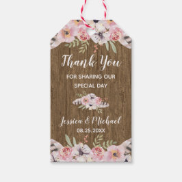Etiquetas de regalo del Favor de la Boho Floral de
