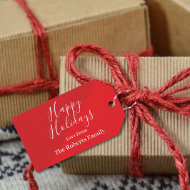 Etiquetas de regalo del personalizado Red Happy Ho