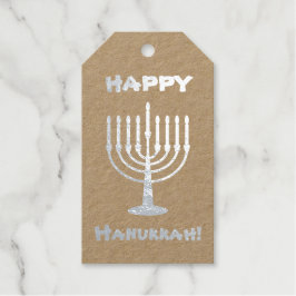 Etiquetas de regalo del Relieve metalizado Hanukka