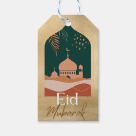 Etiquetas de regalo Eid Mubarak Eid con acuarela d