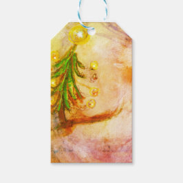 Etiquetas de regalo feliz del árbol de Navidad