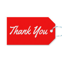 Etiquetas de Regalo Gracias Rojo y Blanco