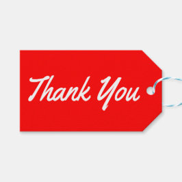 Etiquetas de Regalo Gracias Rojo y Blanco