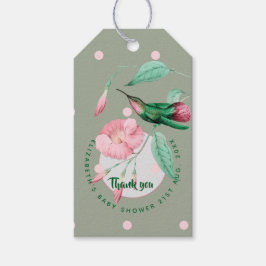 Etiquetas de regalo Monogrammed Hummingbird Pink M